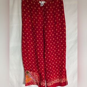 Vintage Rene Derhy Ethnic Boho Lined Wide Leg Rayon Pants Sz L